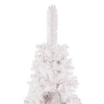 Vidaxl arbre de noël mince avec led et boules blanc 180 cm
