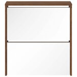 vidaXL Armoire à chaussures miroir à 2 niveaux Chêne marron 63x17x67cm
