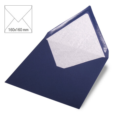 Enveloppe carrée  uni  FSC Mix Credit  bleu nuit  160x160mm  90g / m²  5 pces