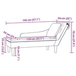vidaXL Fauteuil long avec coussin et accoudoir droit noir velours