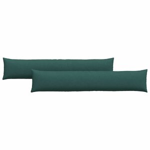 vidaXL Coussins de canapé 2 Pièces Vert foncé 200 x 40 cm tissu