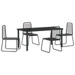 vidaXL Ensemble de salle à manger pour jardin 5 Pièces Noir