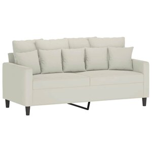 vidaXL Canapé à 2 places Crème 140 cm Velours