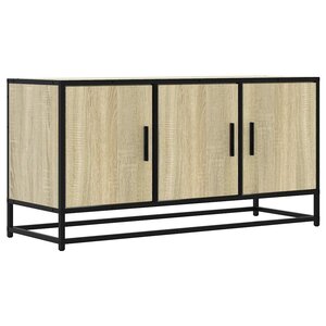 vidaXL Meuble TV chêne sonoma 100x35x50 cm bois d'ingénierie et métal