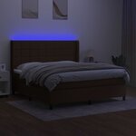 vidaXL Sommier à lattes de lit matelas et LED Marron foncé 180x200cm