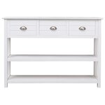vidaXL Buffet Blanc 108x30x76 cm Bois de Paulownia massif