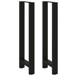 vidaXL Pieds de table de bar Noir 2 pièces 50 x (110-111) cm Acier