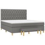 vidaXL Sommier à lattes de lit avec matelas Gris foncé 160x200cm Tissu