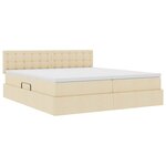 vidaXL Lit de rangement LED avec matelas Crème 180 x 200 cm Tissu