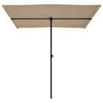 Vidaxl parasol d'extérieur avec mât en aluminium 2x1 5 m taupe