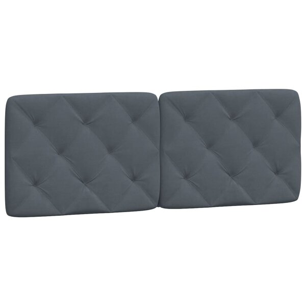 vidaXL Coussin de tête de lit gris foncé 140 cm velours