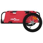vidaXL Remorque de vélo rouge tissu oxford et fer