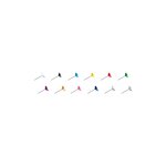 Boîte De 100 Épingles À Tête Plate Unie - Hauteur De Pointe 8mm - 5mm De Diamètre - Couleurs Assorties - Exacompta