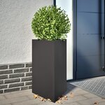 vidaXL Jardinières 2 Pièces noir triangulaire 50x43x75 cm acier