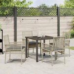 vidaXL Ensemble de salle à manger pour jardin 5 Pièces Gris clair