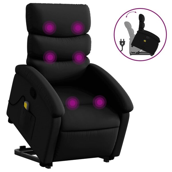 vidaXL Fauteuil inclinable de massage Noir Similicuir