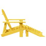 vidaXL Chaise Adirondack avec pouf jaune bois massif de sapin