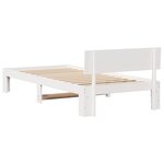 vidaXL Cadre de lit avec tête de lit blanche 75x190 cm en bois de pin massif