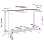 vidaXL Table d'extérieur Naturelle & Grise 35x110x75 cm en bois massif et acier.