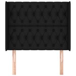 vidaXL Tête de lit avec oreilles Noir 103x16x118/128 cm Tissu