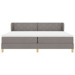 vidaXL Lit à ressorts avec matelas Taupe 200 x 200 cm tissu