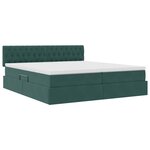 vidaXL Lit de rangement LED avec matelas Vert foncé 200 x 200 cm