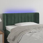 vidaXL Tête de lit à LED Vert foncé 83x16x78/88 cm Velours
