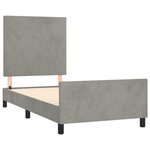 vidaXL Cadre de lit avec tête de lit Gris clair 90x200 cm Velours