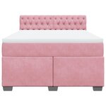 vidaXL Sommier à lattes de lit avec matelas Rose 160x200 cm Velours