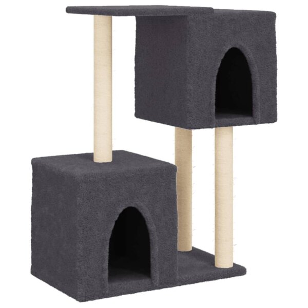 vidaXL Arbre à chat avec griffoirs en sisal Gris foncé 86 cm