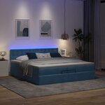 vidaXL Cadre de lit ottoman avec matelas bleu foncé 200x200 cm velours