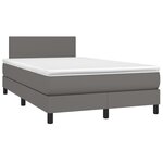 vidaXL Sommier à lattes de lit avec matelas Gris 120x200 cm Similicuir