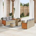 vidaXL Ensemble de canapé de jardin 9 Pièces beige et gris clair