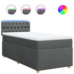 vidaXL Sommier à lattes de lit avec matelas Gris foncé 100x200cm Tissu