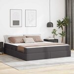 vidaXL Lit avec rangement et matelas avec matelas 2 Pièces Gris Cuir