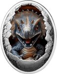 Pièce de monnaie en Argent g 16.81 Millésime 2025 Dinosauria TRICERATOPS