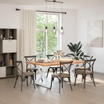 vidaXL Table à manger avec bord vivant 180x100x74 cm bois massif chêne