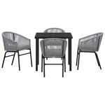 vidaXL Ensemble de salle à manger pour jardin 5 Pièces Gris Poly rotin
