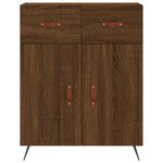 vidaXL Buffet haut Chêne marron 69 5x34x180 cm Bois d'ingénierie