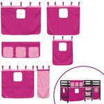 vidaXL Lit mezzanine enfants avec rideaux sans matelas rose 80x200cm