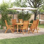 vidaXL Ensemble de salle à manger pour jardin 7 Pièces Marron
