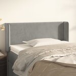 vidaXL Tête de lit avec oreilles Gris clair 83x16x78/88 cm Velours