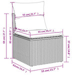 vidaXL Chaise de jardin sans accoudoirs avec coussins gris poly rotin