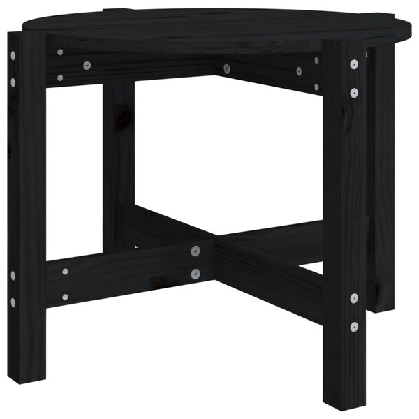 vidaXL Table basse Noir Ø 62 5x45 cm Bois massif de pin