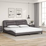 vidaXL Cadre de lit avec LED sans matelas gris 200x200 cm