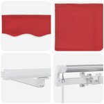 vidaXL Auvent manuel rétractable avec LED Rouge 350x250 cm