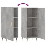 vidaXL Buffet Gris béton 34 5x34x90 cm Bois d'ingénierie