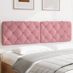 vidaXL Coussin de tête de lit rose 180 cm velours