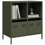 vidaXL Buffet vert olive 68x39x73 5 cm acier laminé à froid