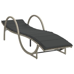 vidaXL Chaise longue et coussin gris clair 60x199x42 cm résine tressée